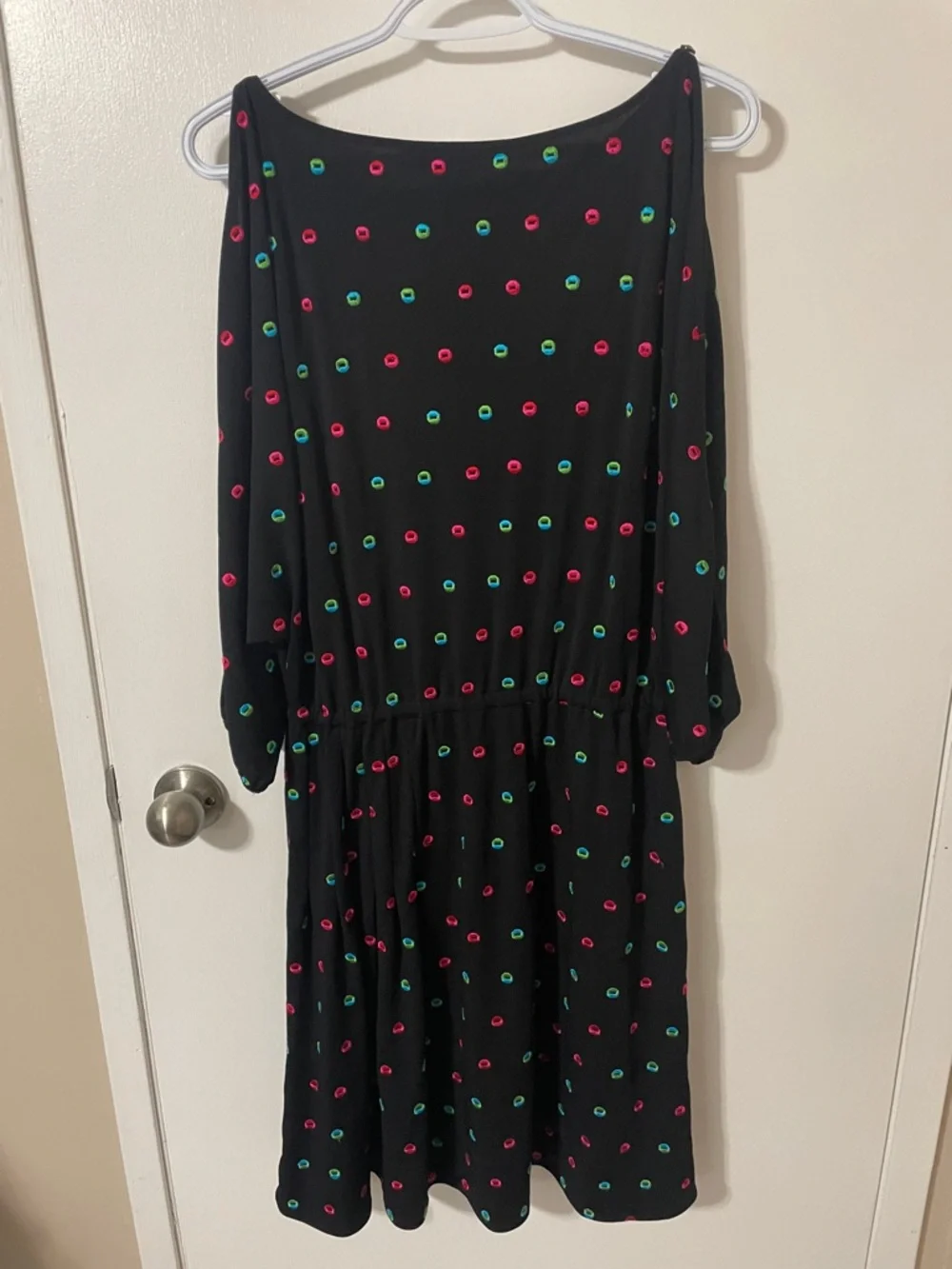 Marc by Marc Jacobs Black Dress with Embroidered Dots Size Medium - Picture 10 of 13